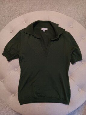 J. Crew navy green collared top